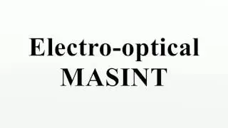 Electro-optical MASINT