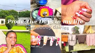 VLOG: Productive days in my life, building a routine, gel-x nails, diy lash extension | simple life