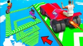 SHINCHAN AND FRANKLIN TRIED THE SPEED BOOSTER STAR MULTIPLE FLOOR ROADS CHALLENGE GTA 5 GAMING 