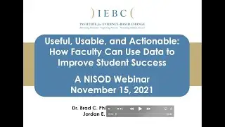 IEBC-NISOD College Faculty Webinar on Data Use 2021