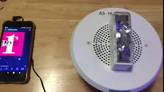 Hooked up Speaker Strobe Fire Alarm to batteries and a headphone jack