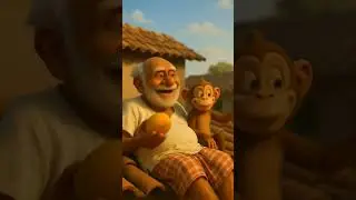 an old man and monkey was sitting on roof #ytshort#monkey#old man