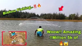 🔥 🐟 76k  Net Fishing Fishermen Casting Net Video Village fishermen