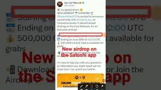 New airdrop confirm on the Satoshi app #crypto #giftcard #oex #satoshiairdrop #video