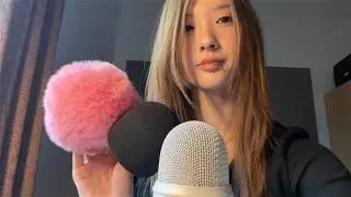 ASMR Mic Scratching With Different Covers with Mouth Sounds (Fluffy, Foam, Bare)