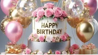 Happy Birthday Song for Kids 🎉 | Learn and Sing | Birthday Party Song with Balloons & Cake