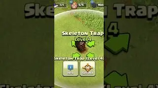 Upgrade SkeletoN TRap 1 to max lvl || Clash Of Clans || #clashofclans #trap #SkeletoNTRap #upgrade