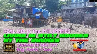 REAL Life in the PHILIPPINES   Living in Stilt Houses - at the Shores of Cagayan de Oro City