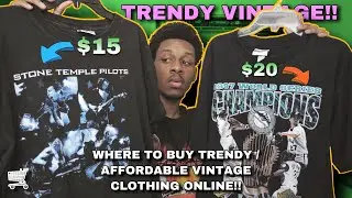 WHERE TO BUY TRENDY / THE MOST AFFORDABLE VINTAGE CLOTHING ONLINE IN 2021!! (BAND TEES, RACING, ETC)