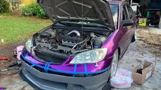 My 2004 7th Gen Honda Civic Gets an RSX Front Bumper Conversion