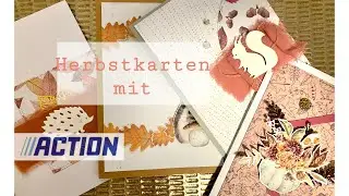 4 Karten mit #action • Block Warm and Cosy • Basteln mit Sketch