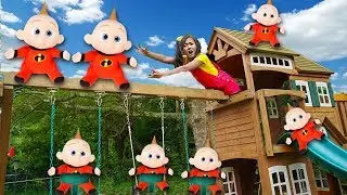 Incredibles In Real Life Halloween Costumes and Face Reveal with Ellie Sparkles