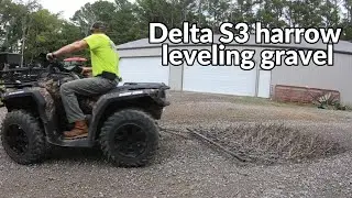 Первоначальный обзор бороны-волокуши Delta S3 для выравнивания гравия с помощью квадроцикла (мне ...