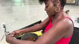 ￼ Smothered oxtails with a side of brussels sprouts