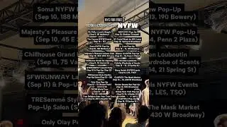 NYFW: 20+ Free Pop-Ups (& More to come!) Such a busy week ahead of events