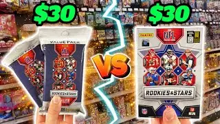2 VALUE PACKS vs 1 BLASTER BOX (2023 Rookies and Stars Football)