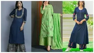 Beautifull Long Kurti with Palazzo  Designs 2018 || Designer Kurti with lose palazzo Design 2018-19