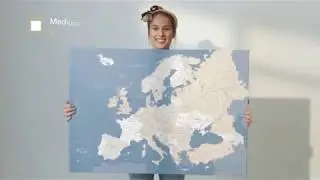 Push Pin Europe Map Canvas - Blue | Trip Map
