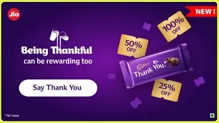Win E-coupon on jio cadbury dairy milk offer, myjio cadbury 