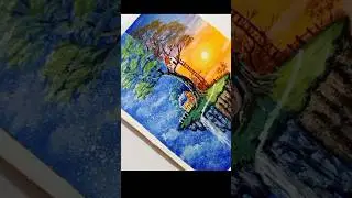 floating island painting /acrylic painting ideas #acrylicpainting #floatingisland #paintingideas