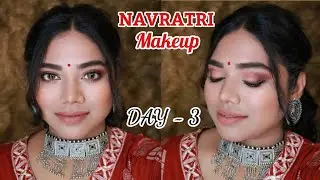 Simple bollywood nude makeup for NAVRATRI/ durga pooja | Day3 || Shamvi Krishna