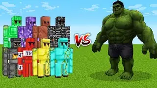 Which Golem is Immortal vs HULK - Minecraft Mob Battle