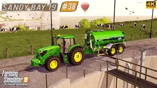 Spreading Lime & Digestate. Harvesting Oat & Baling Straw ⭐ Sandy Bay 19 #38 ⭐ FS19 4K TimeLapse