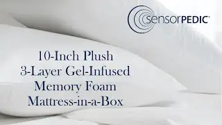 SensorPEDIC&reg; 10-Inch Plush 3-Layer Gel-Infused Memory Foam Mattress-in-a-Box