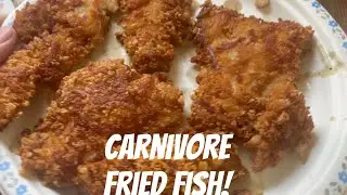 Carnivore crispy fried fish! #carnivore #keto #cooking #food 