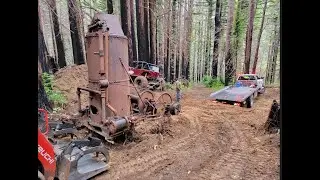 Steam Donkey Part 1 Excavation and Site Preparation, Santa Cruz Mountains, June 23, 2023