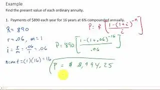 Present Value of an Ordinary Annuity Example 1