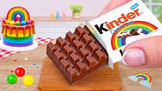 Amazing Kinder Cake Dessert | Mini Rainbow Cake Recipe With Kinder Chocolate