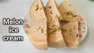 Melon ice cream|without sugar healthy ice cream|homemade healthy fruit ice cream|summer recipe|