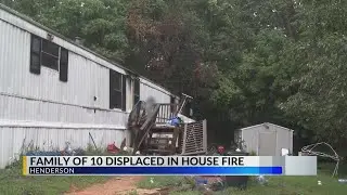 Henderson NC family of 10 displaced after house fire