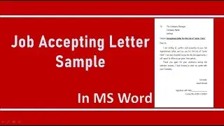 How to write a Job Acceptance letter to Company Manager in MS Word