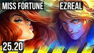 MISS FORTUNE & Thresh vs EZREAL & Swain (ADC) | 21/1/10, Quadra, Legendary | KR Master | 25.20