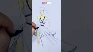 Stunning Polka Dot Evening Gown Sketch Tutorial | SSM Fashion