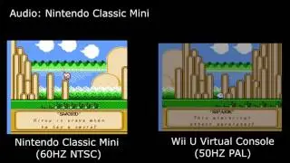 Kirby's Adventure - NES Mini (60hz) / Wii U Virtual Console (50hz) Comparison (60fps)