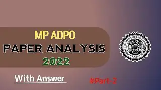 MPPSC ADPO Paper Analysis | MP ADPO 2022 | MP ADPO Question Paper 2022 | MPPSC ADPO question & answe