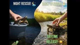 Rescuing a Turtle and Releasing it Back to Nature 🐢🌊#nature #turtle #youtubegrowth
