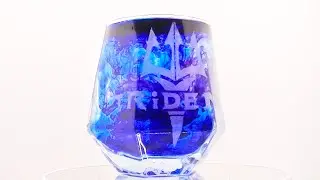 ガラス彫り＜100均材料のみ＞【 TRiDENT 】バンドロゴ Glass Engraving
