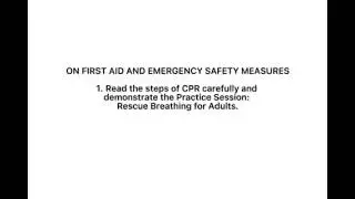 CWTS FIRST AID AND EMERGENCY SAFETY MEASURES