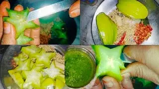 🌟 Star fruit की recipe 😋  (@priyankaabhiyoutuber..6470) #food #village #lifestyle