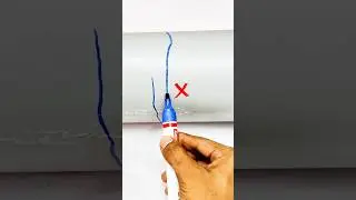 PVC pipe Precise markings and cutting trick! @worklifeshorts #diy #plumbing #shorts #skills