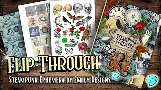 Steampunk Ephemera book flip through 💀 #emilydesigns #junkjournal #ephemera #vintage #steampunk