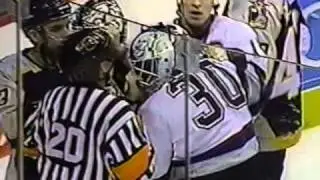 Bob Boughner vs Murray Baron & Mike Dunham vs Garth Snow roughings Dec 19, 1998