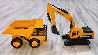 Playing with Toy Construction Truck, Crane | Fun Construction Toys for Kids
