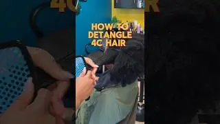 How to detangle 4C hair 🪮 #shorts #haircare
