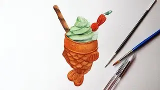 Watercolor Tutorial - ice-cream cones