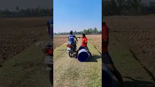 The man is inside the drum?